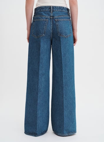 High-waisted wide-leg denim jeans FILIPPA K Blue